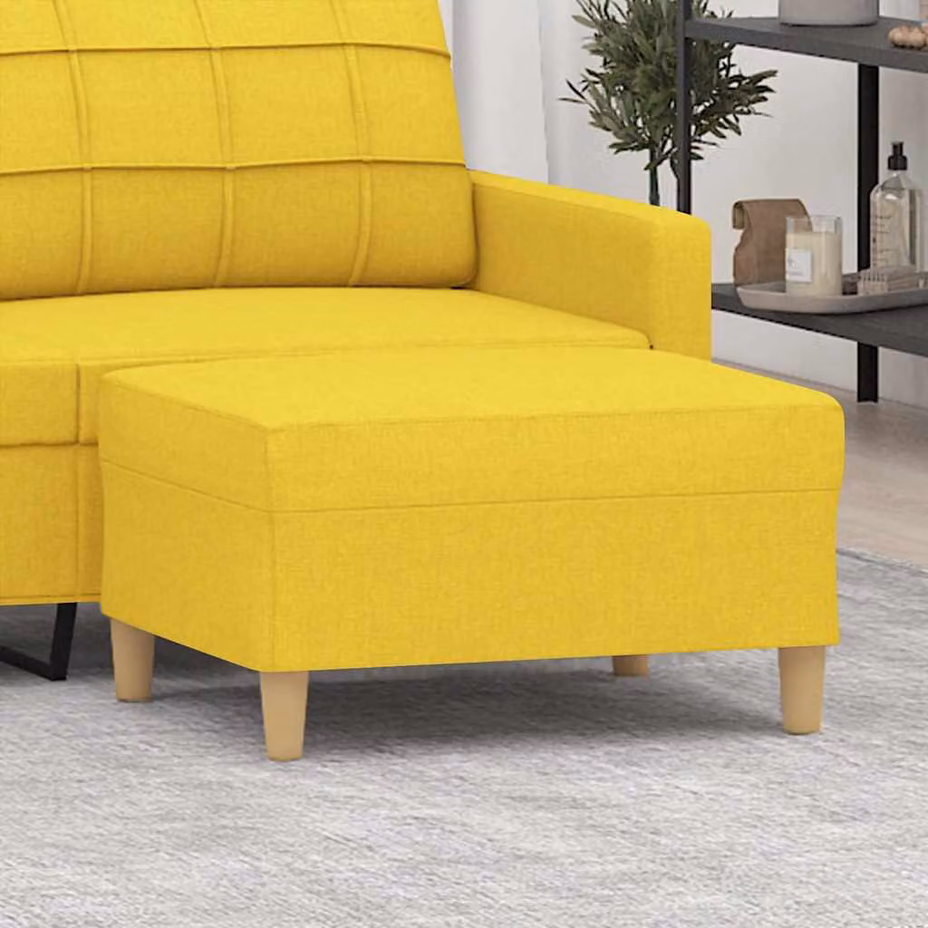 vidaXL Poggiapiedi Moderno in Tessuto Giallo L: 70 cm, P: 55 cm, H: 41 cm