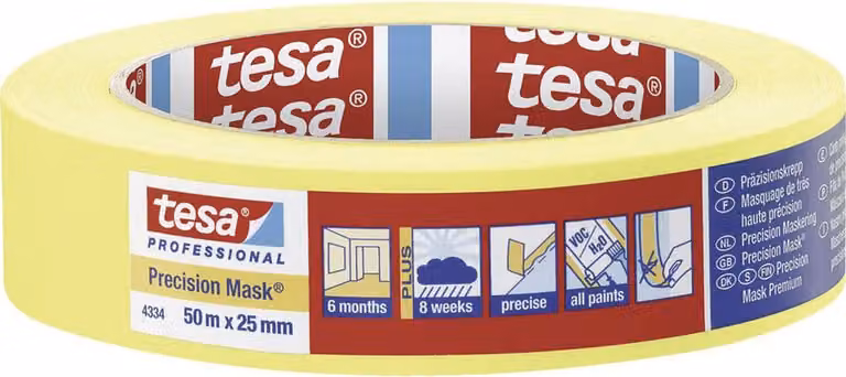 Tesa® Precision Crepe Plus 17 Giallo 50m x 9mm