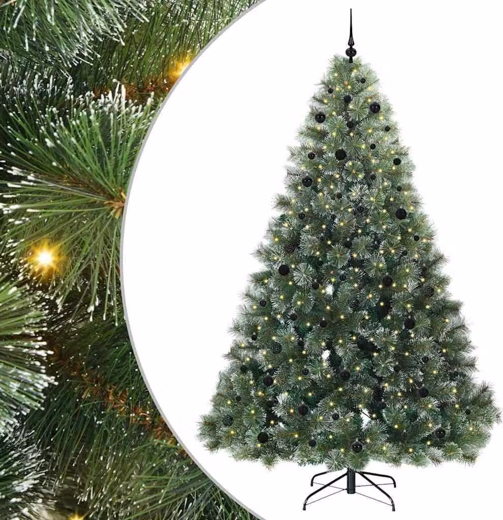 Albero di Natale artificiale con 300 LED Verde 240 cm PE e PVC