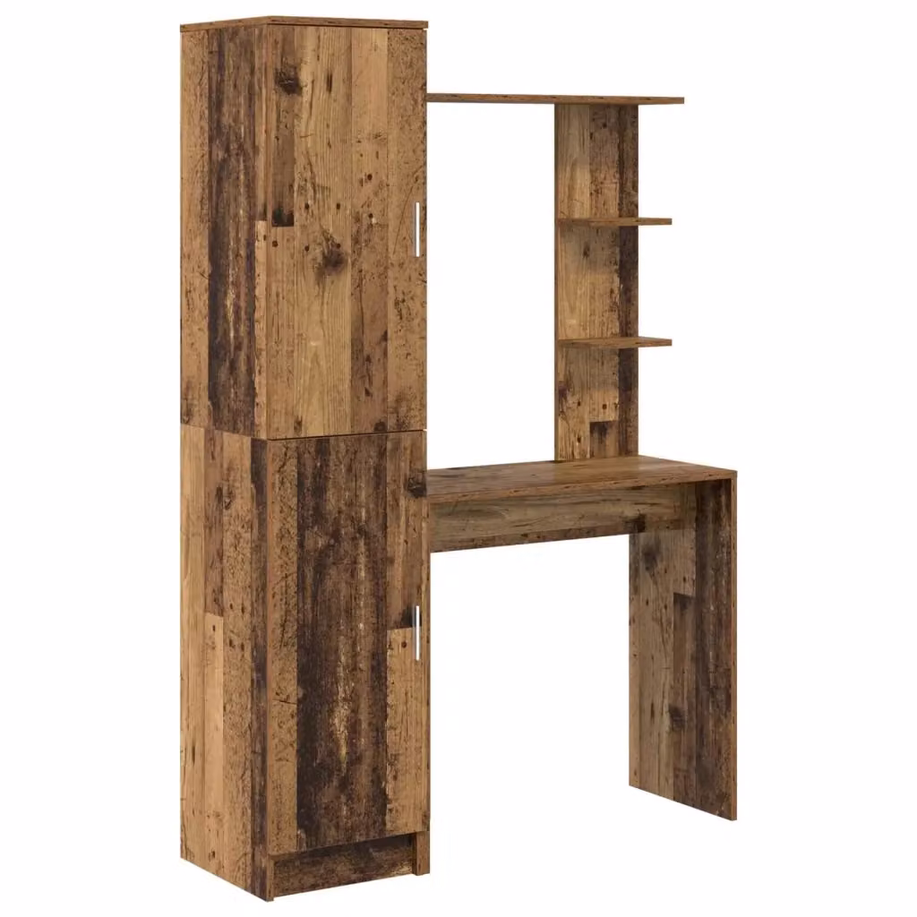 Set di scrivania con 2 scaffali moderni vidaXL in legno e MDF marrone L/P/H: 113,5 x 43,57 x 168 cm – 2
