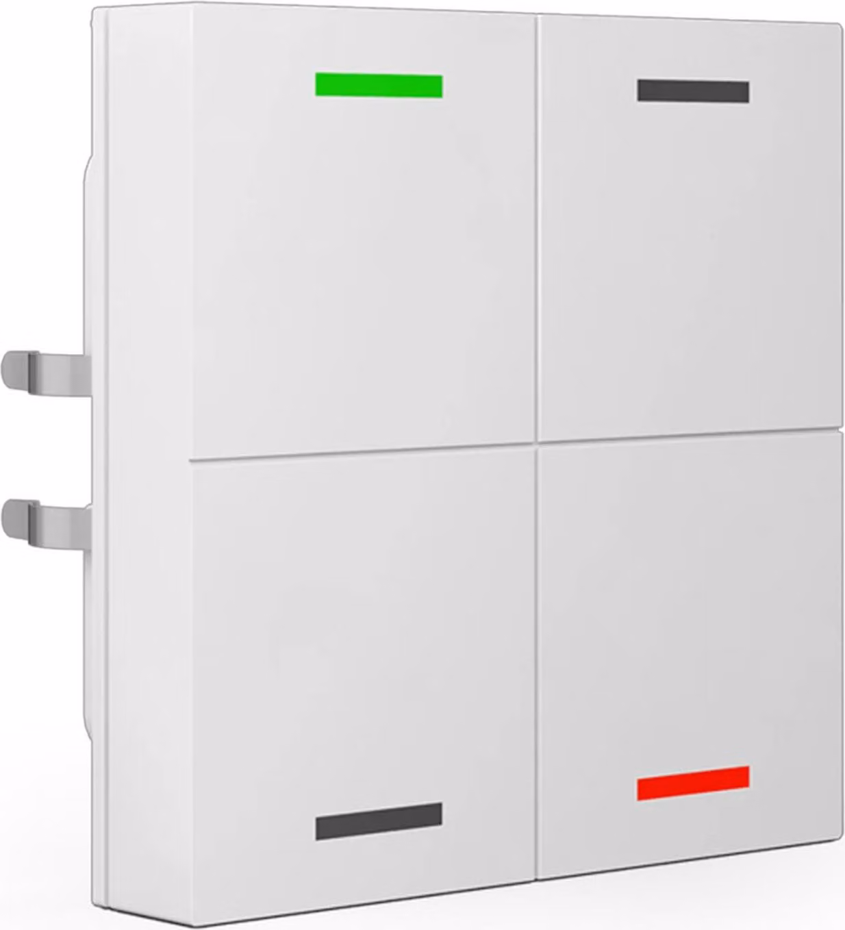 MDT KNX 55 x 55 mm Pulsante Light 4 vie neutro con sensore di temperatura bianco puro lucido, 1 pz.