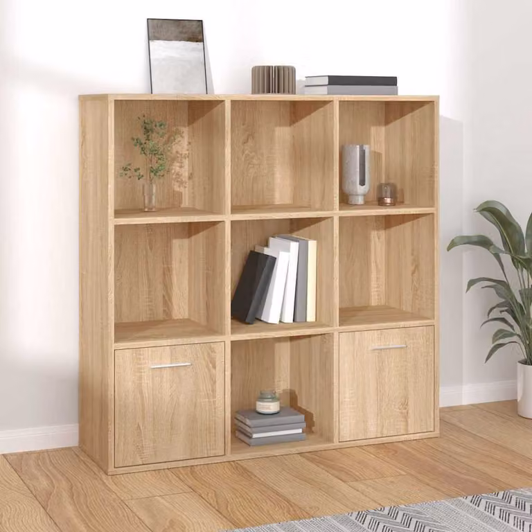 Libreria a cubo vidaXL in legno Rovere Sonoma, colore marrone, L/P/H: 98 x 30 x 98 cm