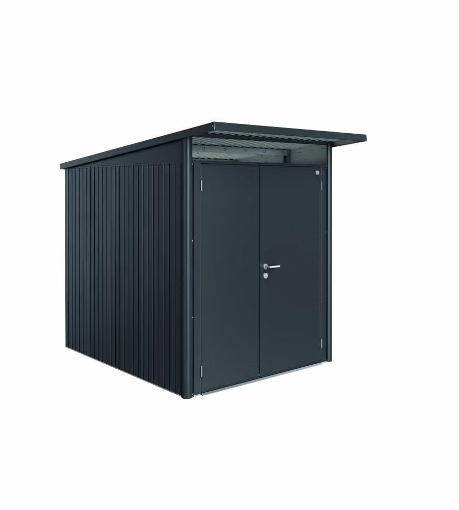 Casetta AvantGarde Misura A2 grigio scuro metallizzato con porta a due battenti stretta