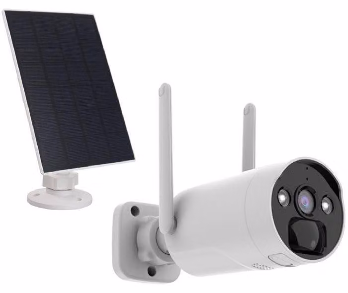 Telecamera di sorveglianza da 4 MP, ricaricabile, con pannello solare, kit per schermo da 7 pollici