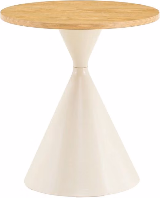 Set di 2 tavolini da caffè rotondi REDOM color marrone con finitura effetto legno e struttura in metallo per soggiorno o ufficio