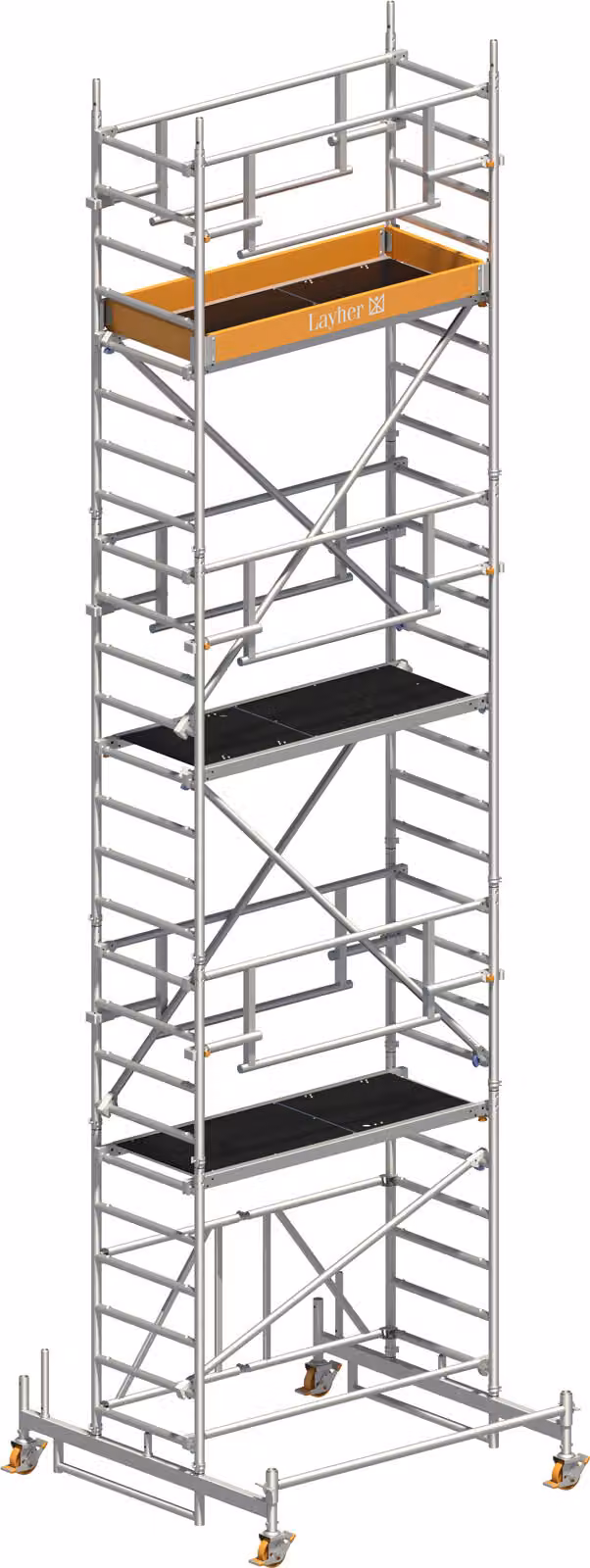 Ponteggio mobile Layher ZIFA P2 Safety Plus con doppia ringhiera 7,76 AH