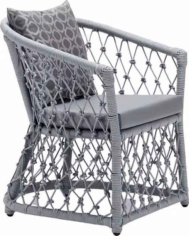 Sessel Design Couch Sofa Grau Hochwertig Modern Rattan Polster Sitzer Luxus