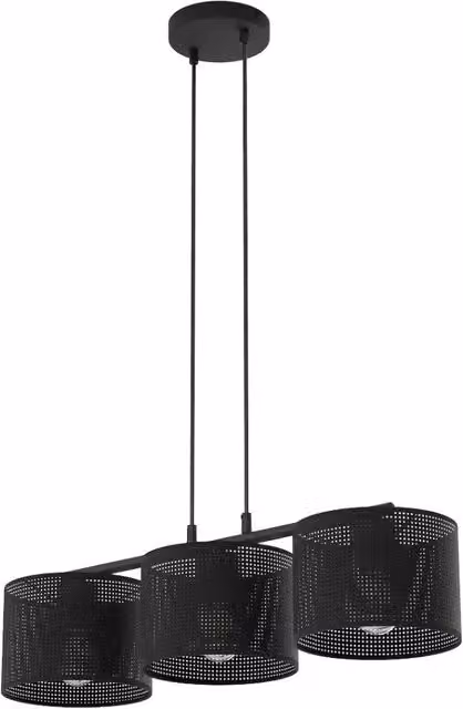 Lampada a sospensione moderna LUX Emibig in metallo nero con 3 portalampada E27