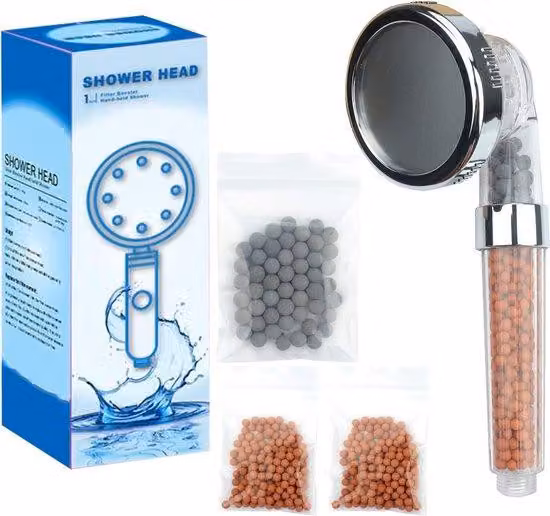 Soffione doccia con filtro a 3 strati, ad alta pressione e a risparmio idrico per adulti, bambini e animali domestici