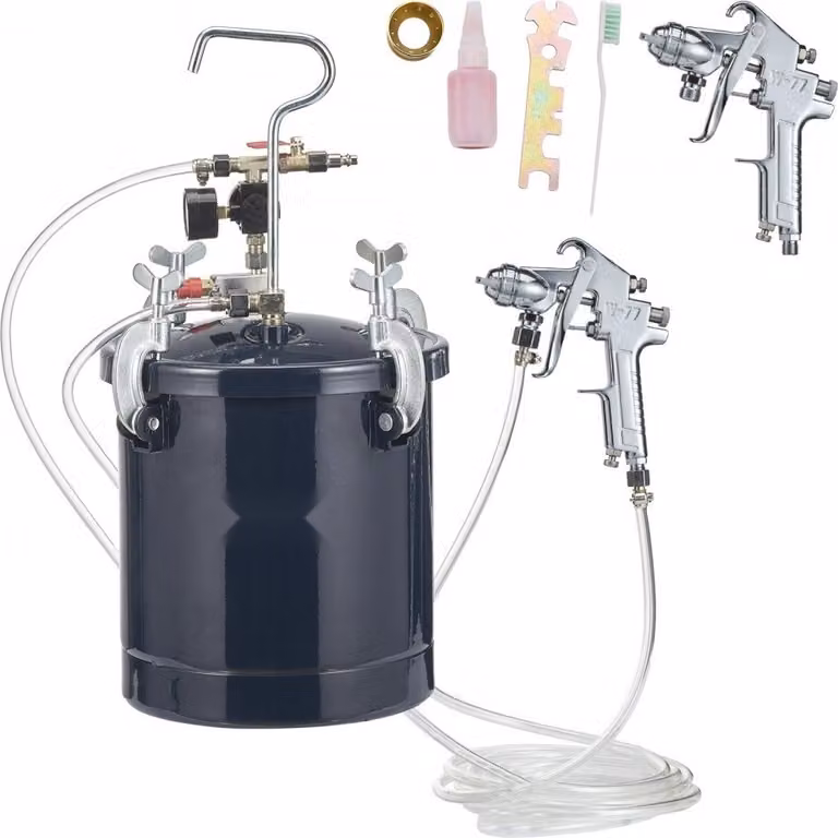 Serbatoio a pressione per vernice - serbatoio a pressione da 10 L 60 psi per pistola a spruzzo per vernice Φ 52 x 32 cm - serbatoio a pressione per vernice - contenitore per vernice spray, vernici, mordenti