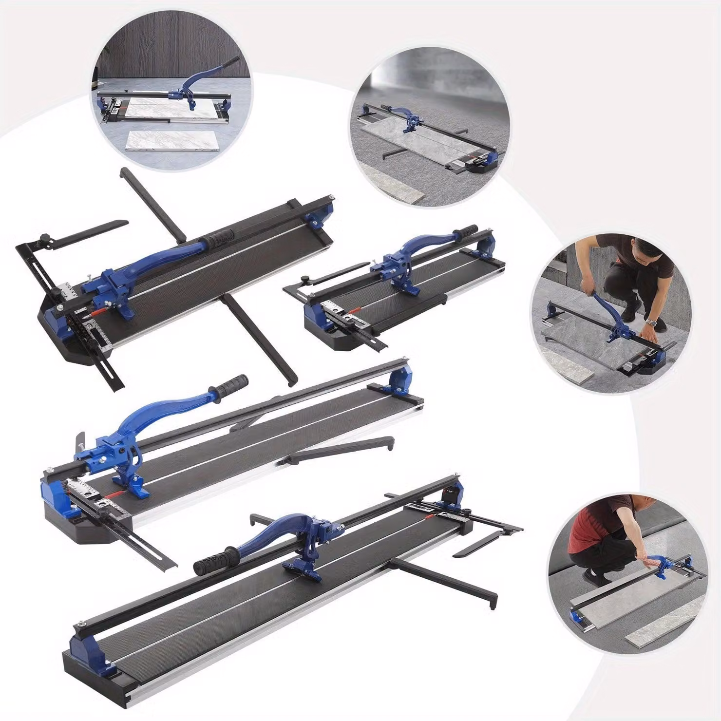 Tagliapiastrelle – Tagliapiastrelle manuale – Blu e nero – Alluminio – Utensili da taglio professionali