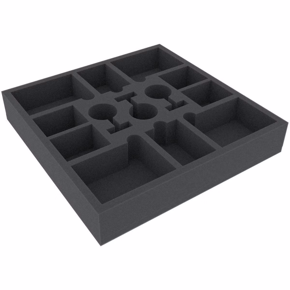 Inserto in schiuma 285x285x50 mm con 13 scomparti per giochi da tavolo