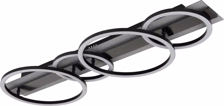 Plafone LED, nero opaco, retroilluminazione, funzione memoria, L 86 cm