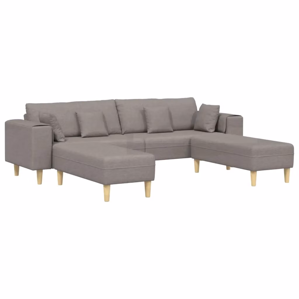 Divano angolare moderno vidaXL in tessuto con cuscini, disponibile in beige o grigio, L 250 x P 188 x H 76 cm – 2