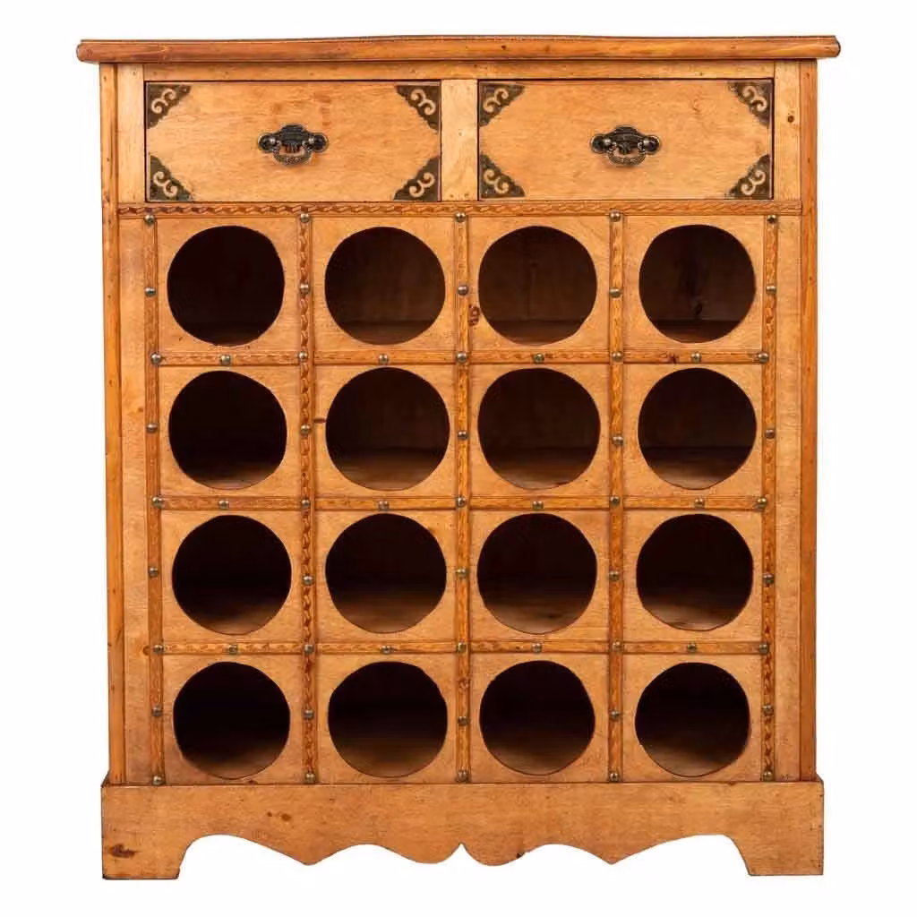 Mobile portavini Wanderlust Deco in legno e metallo color marrone L: 63 cm, P: 31 cm, H: 69,5 cm – 2