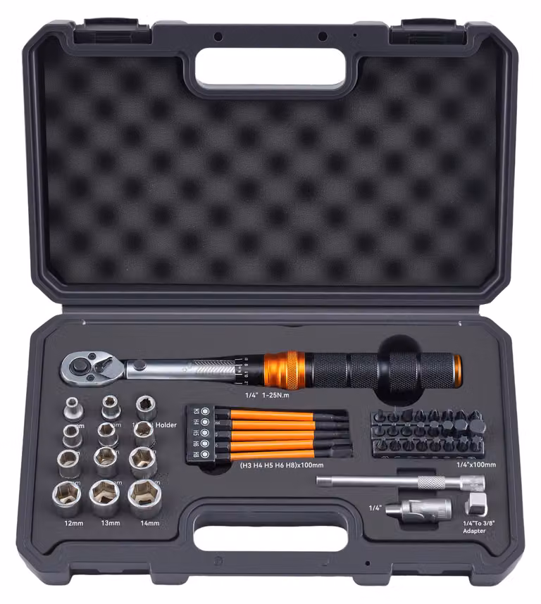 Set di chiavi dinamometriche, da 1 a 25 Nm, kit da 45 pezzi, modello WXTM045P