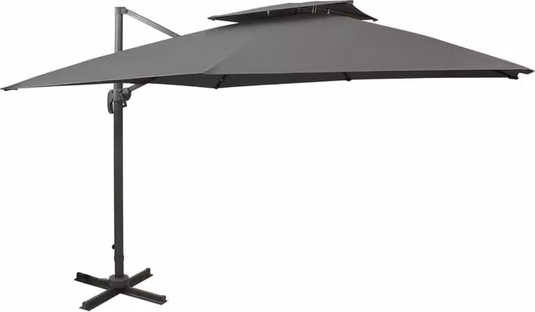 The Living Store Ampel ombrello con ventilazione 300x300 cm antracite