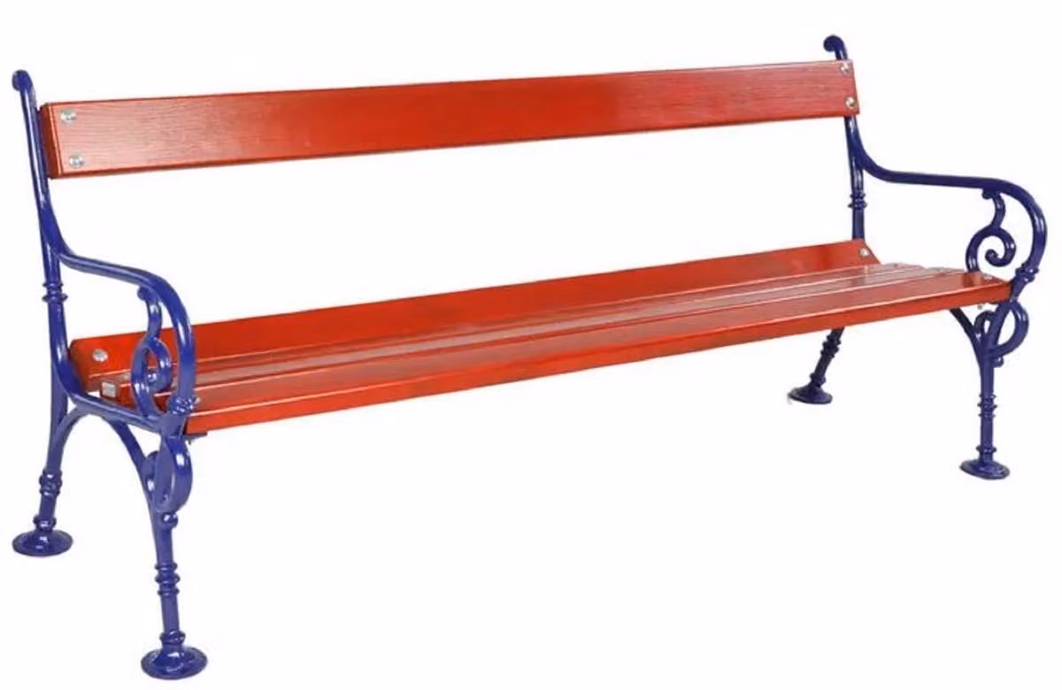 Casa Padrino Panchina da giardino in stile liberty rosso/blu 190 cm
