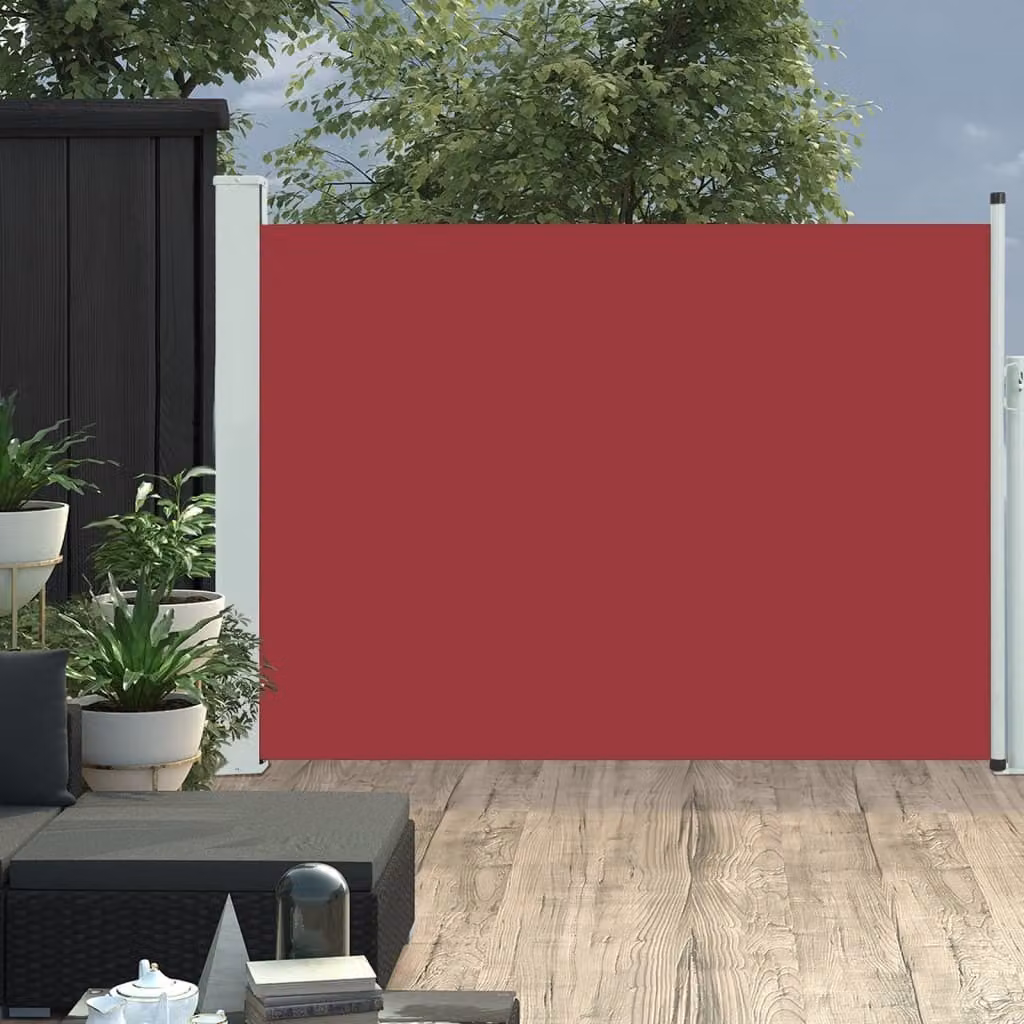 The Living Store Tenda laterale estensibile 100×500 cm rosso
