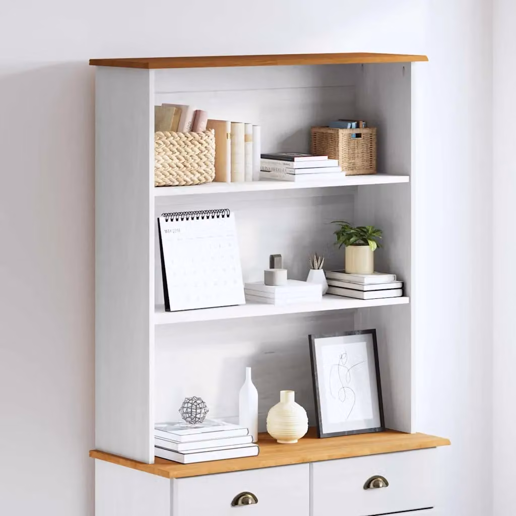 vidaXL Gabbia ASKIM in legno di pino bianco con ripiani interni, L 91 x P 30 x H 104 cm