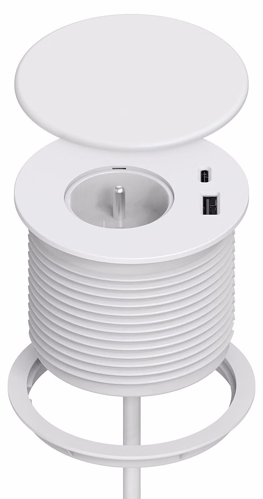 Ciabatta Dinolink, presa da incasso con 1 presa, 1 porta USB, 1 porta USB