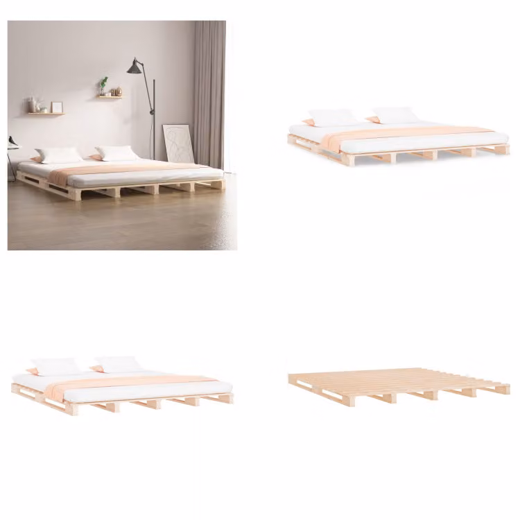 vidaXL Letto a pallet 200x200 cm in pino massiccio - Letto a pallet - Letti a pallet - Letto a pallet - Letti a pallet