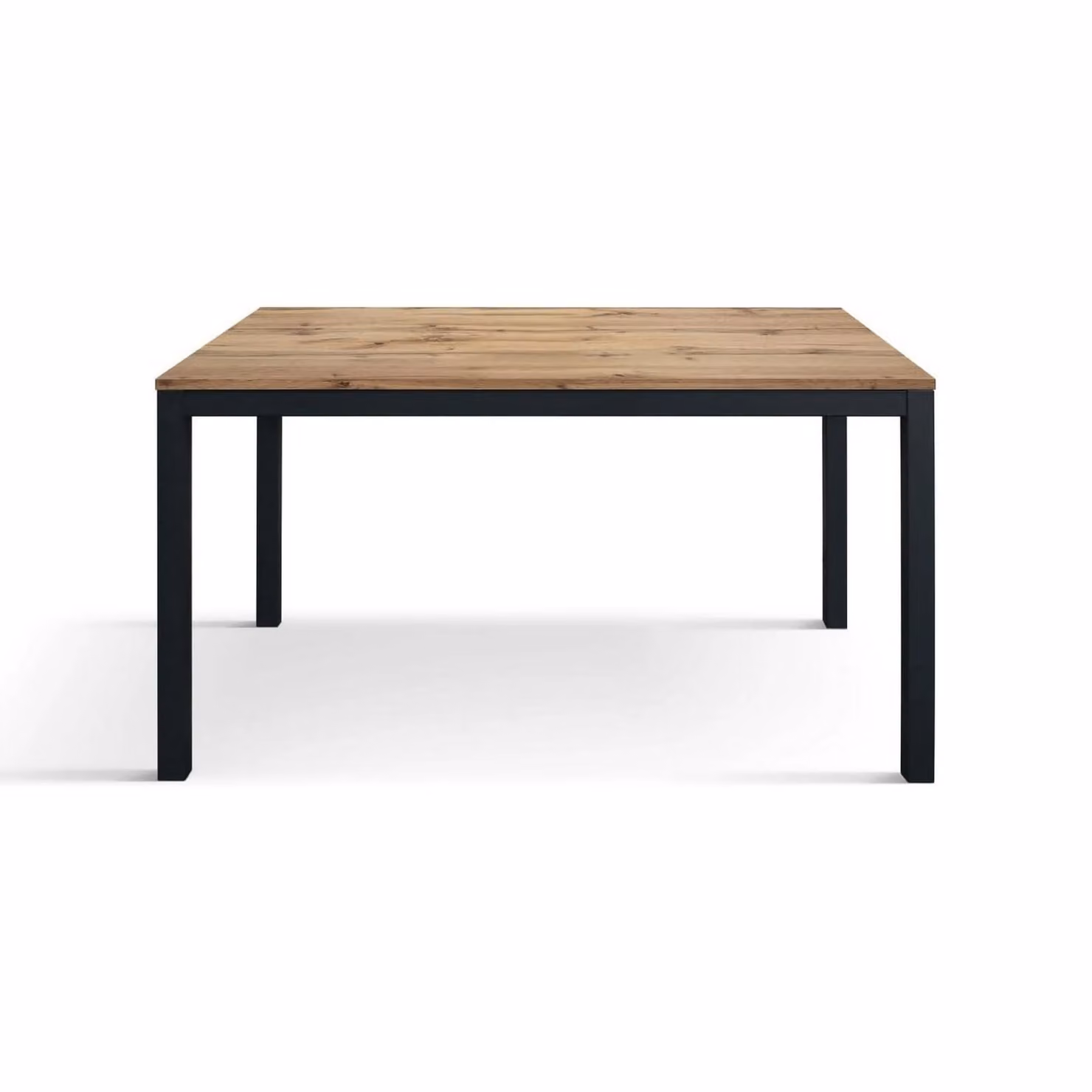 Tavolo TROPEA in legno, finitura rovere rustico e base in metallo verniciato antracite, allungabile 120×80 cm – 170×80 cm