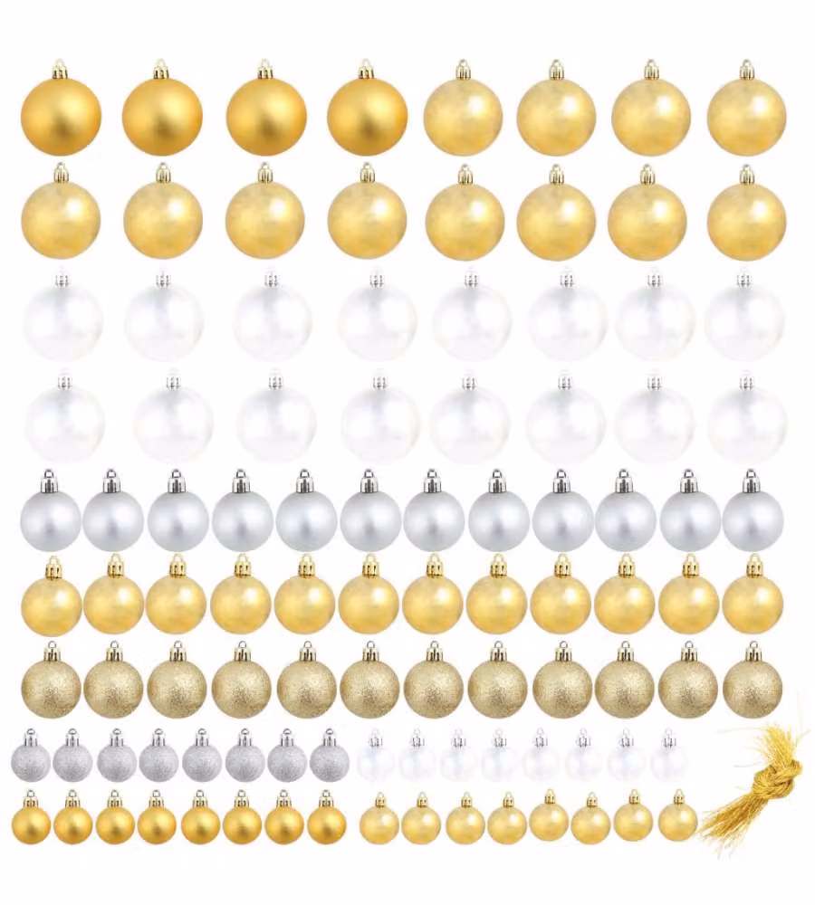 Palline di Natale 100 pz Argento/Oro