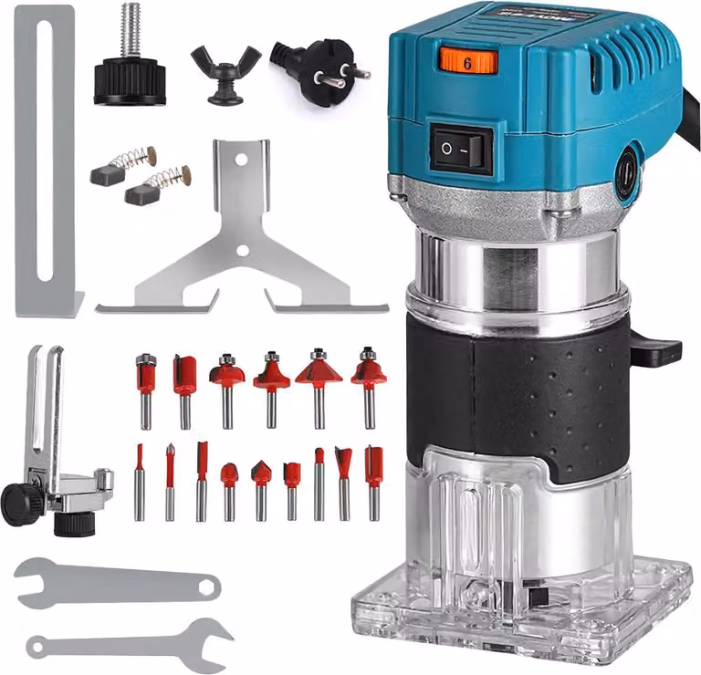 Fresatrice per legno, potenza 2000 W, regolazione continua della velocità, come mostrato B