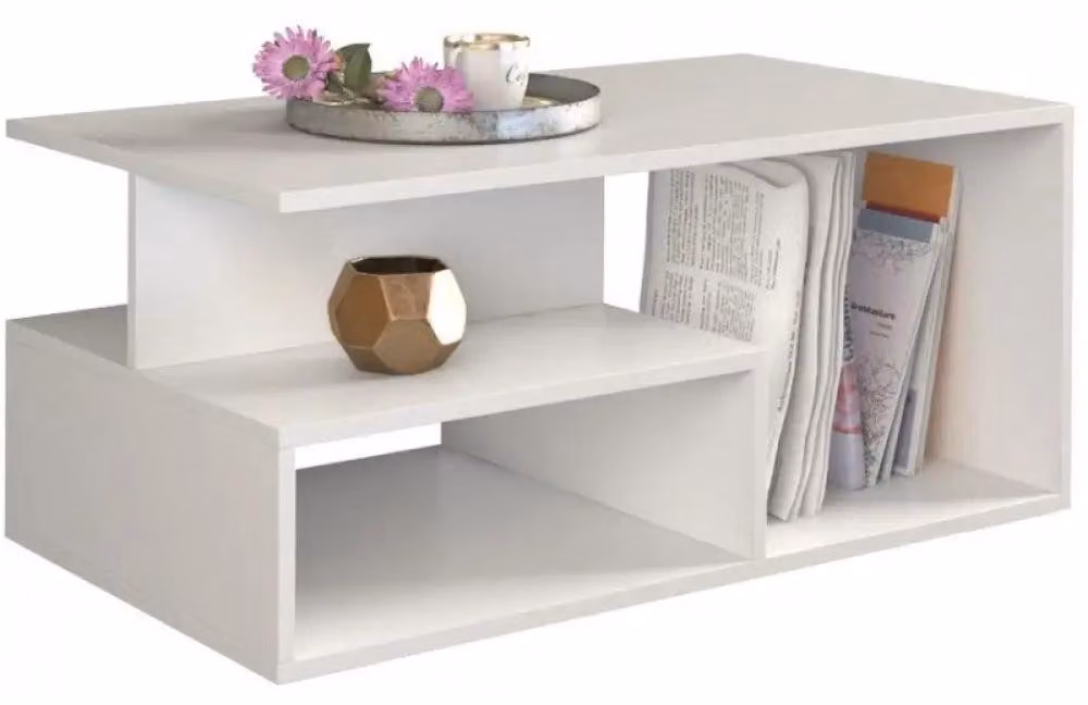 Tavolino da soggiorno LIHUA - bianco opaco