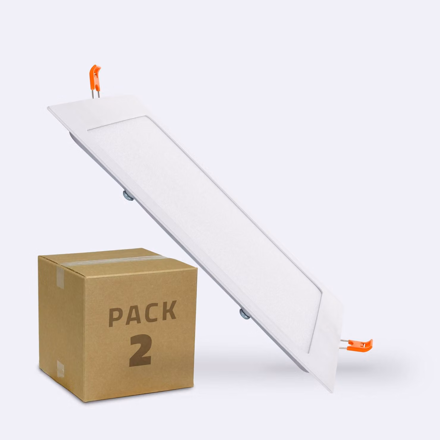 Faretto LED da incasso, 18W, forma quadrata, design super sottile, foro di montaggio 205x205mm, confezione da 2, temperatura di colore 4000K (bianco neutro)