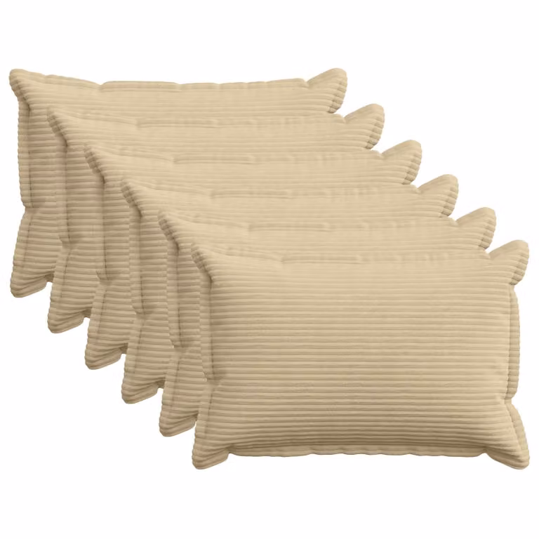 Set di 6 federe vidaXL HOUTEN in velluto a coste, Grigio Verde Chiaro, 30 x 50 cm