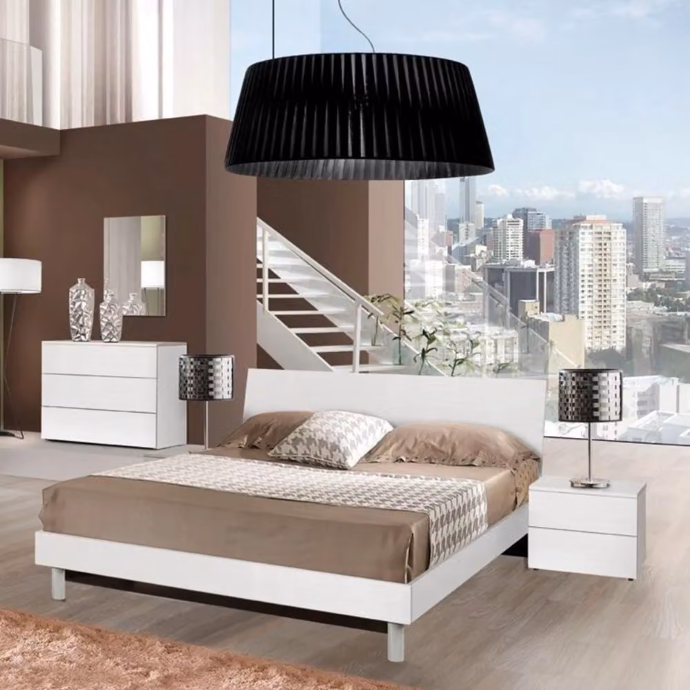 Set completo camera da letto moderna Urano in legno di larice bianco – 2