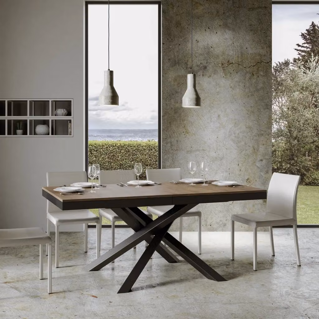 Tavolo allungabile Itamoby Volta Evolution moderno in noce con telaio antracite L: 90-264 cm, P: 77 cm, H: 76 cm – 2