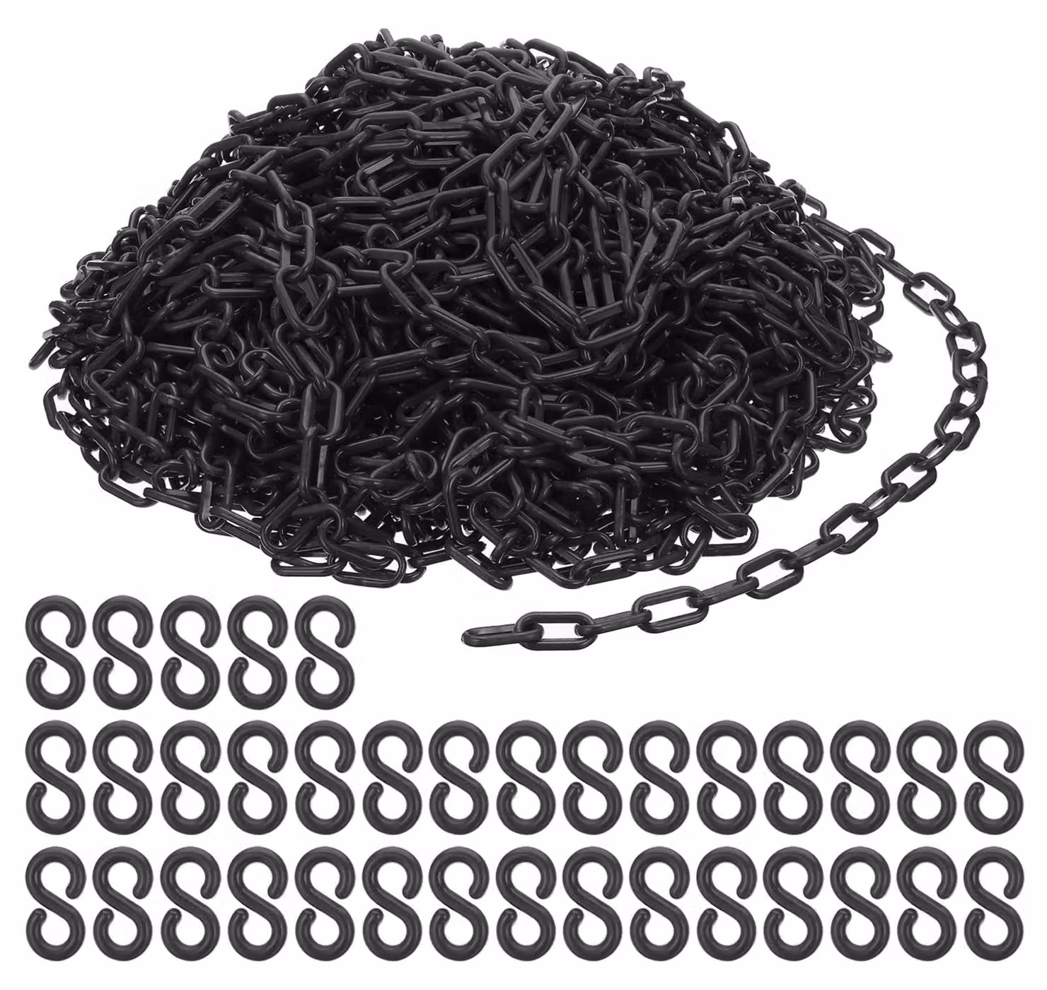 Catena in plastica, lunghezza 60 metri, colore nero, dimensioni 35x20x6 mm, per delimitazioni