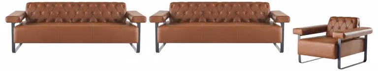 Sofas Modern Edelstahl 3-Sitzer Sofas Sessel Chesterfield Ledersofas