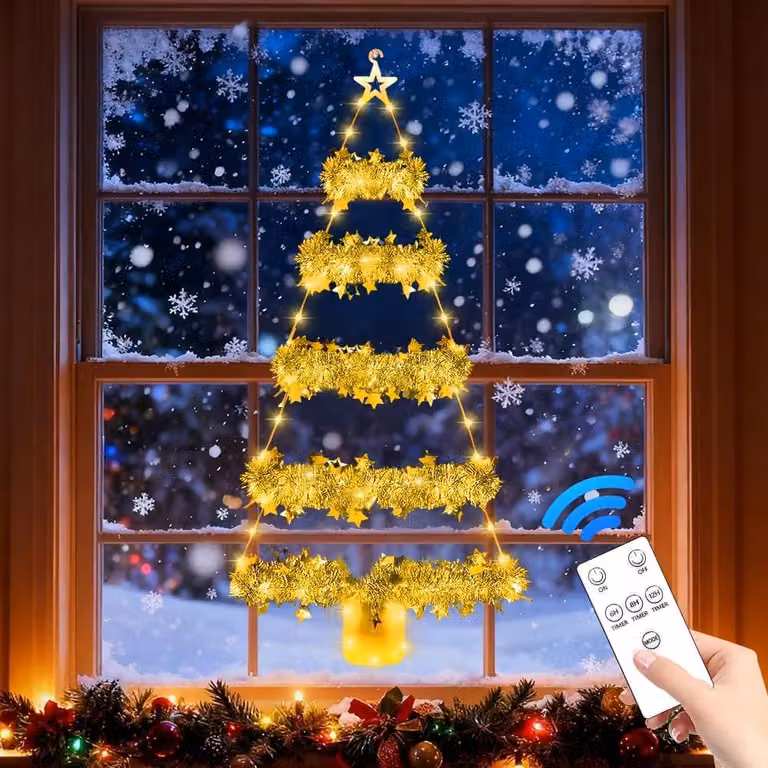 Catena luminosa per albero di Natale, 80 cm, LED, alimentata a batteria