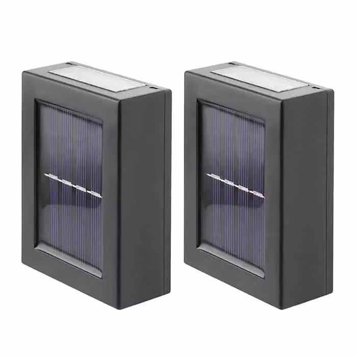 2 luci LED solari da esterno, impermeabili, con accensione automatica, per scale, terrazze e vialetti - DoubleLights