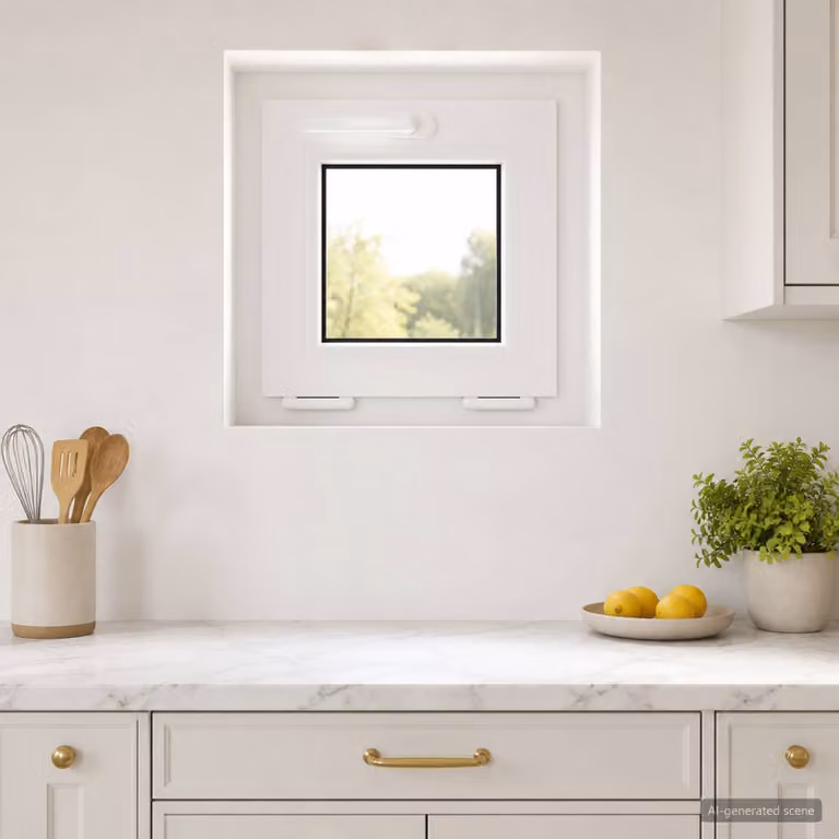 Finestra singola per seminterrato vidaXL in plastica bianca e trasparente L/P/H: 45 x 45 x 6,6 cm