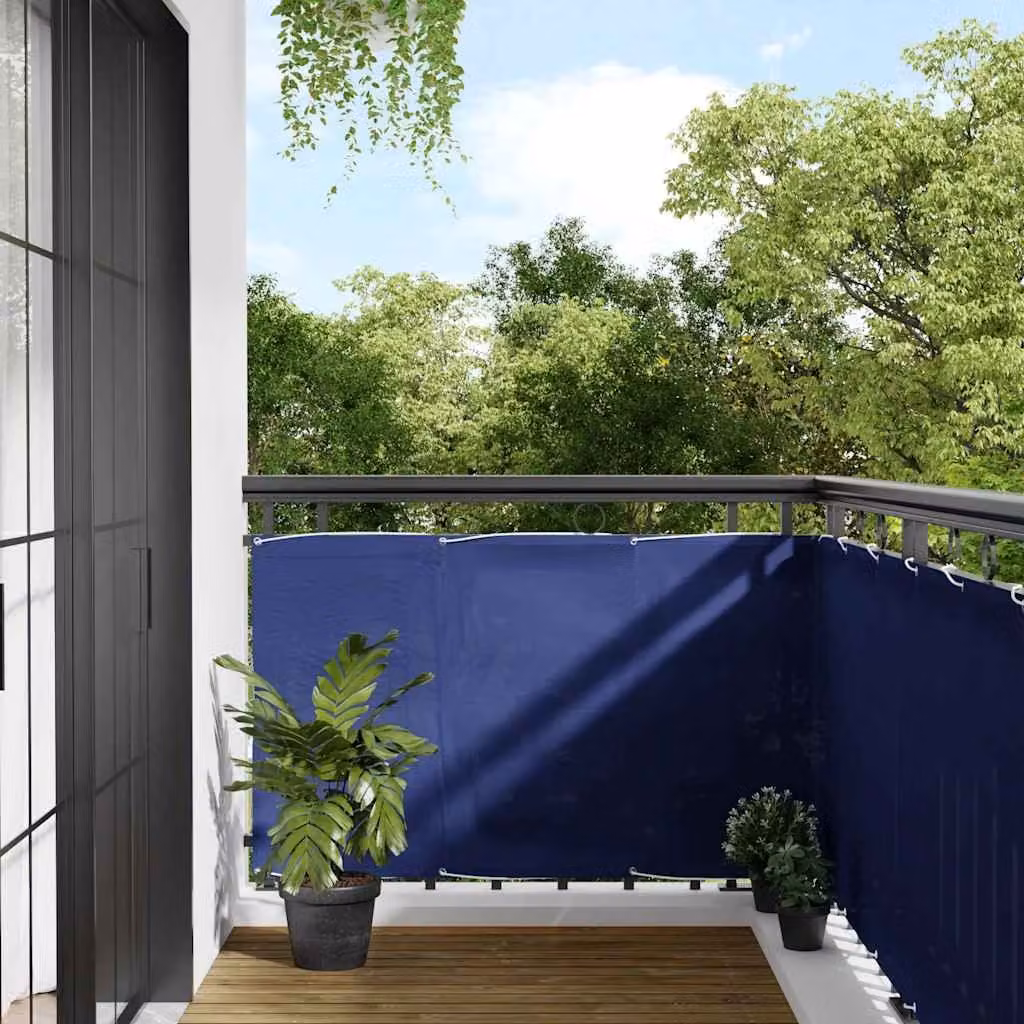 Paravento da balcone vidaXL blu in poliestere Oxford opaco L: 1000 cm, H: 90 cm