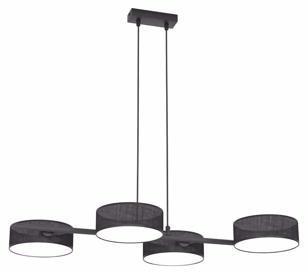 Lampada a sospensione DRUMZ nera 4xE14x15W in tessuto, dimensioni: 120x80x46 cm, IP20, Emibig