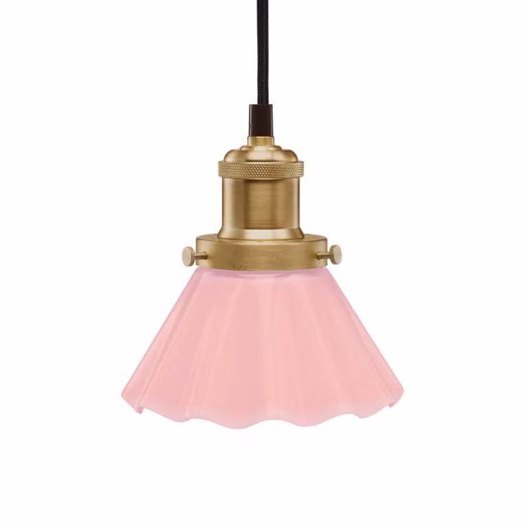 PR Home Lampada a sospensione August, Ø 15 cm, rosa, spina August, Violetto / Fucsia / Rosa, Soggiorno / Sala da pranzo, Vetro, Lampada a sospensione