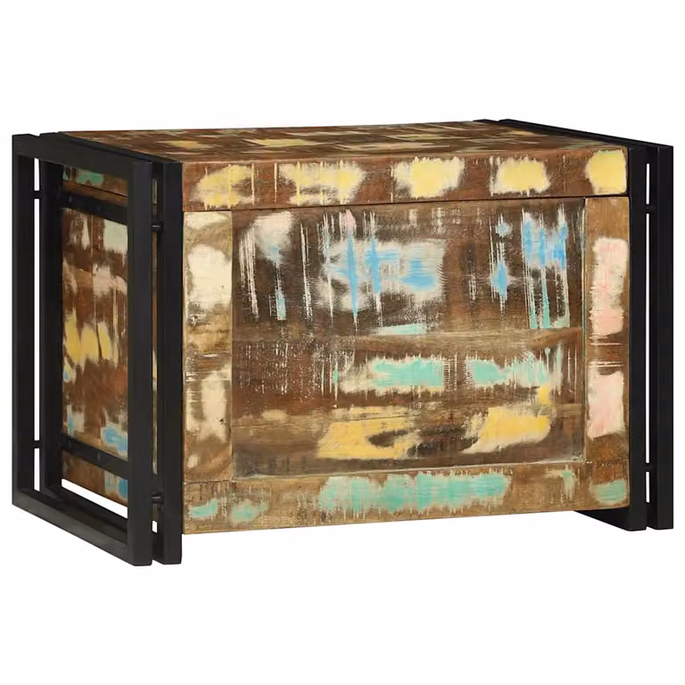 vidaXL Scatola di Stoccaggio in Stile Rustico Marrone e Nero L: 60 cm, P: 40 cm, H: 41 cm