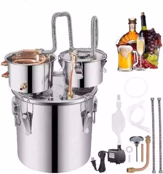 Apparecchio di Destillazione 20 Litri - Destillatore - Alcol - Olio Eterico - Birra Artigianale