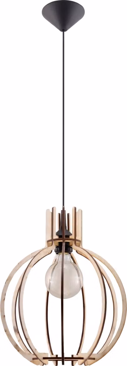 Lampada a sospensione Urania E27 legno naturale 28x17x100cm CE