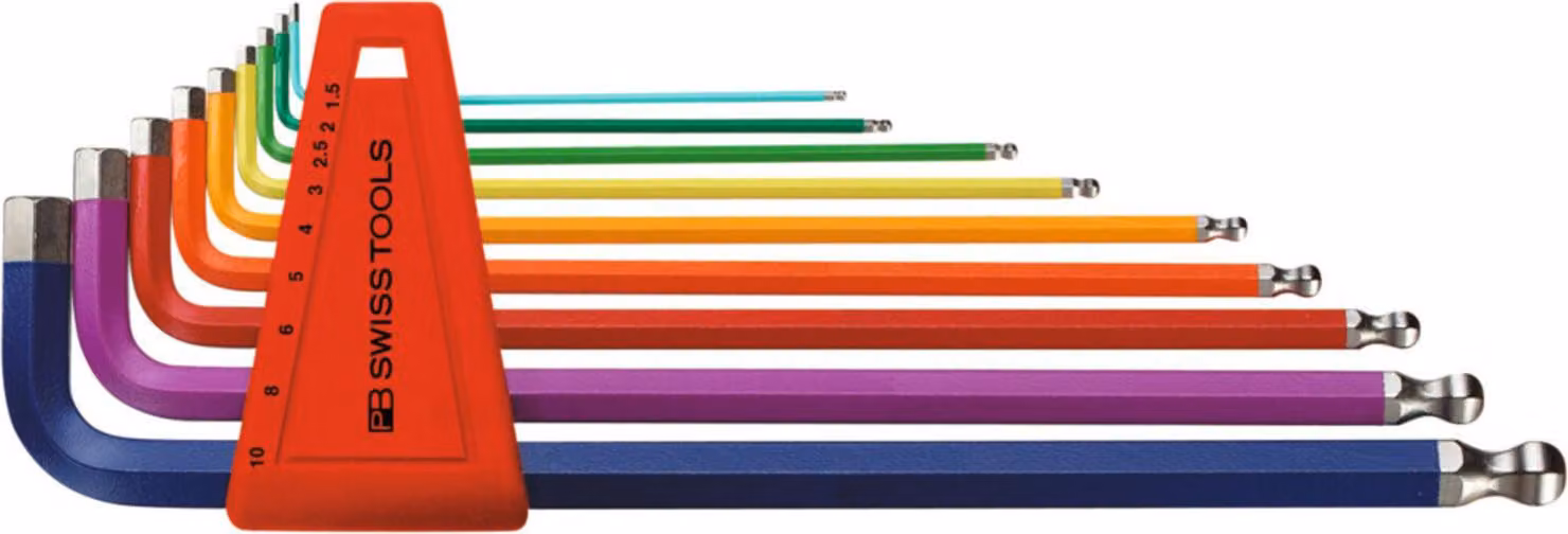 PB Swiss Tools Set di cacciaviti angolari esagonali, lunghi, verniciati a polvere, 9 pezzi