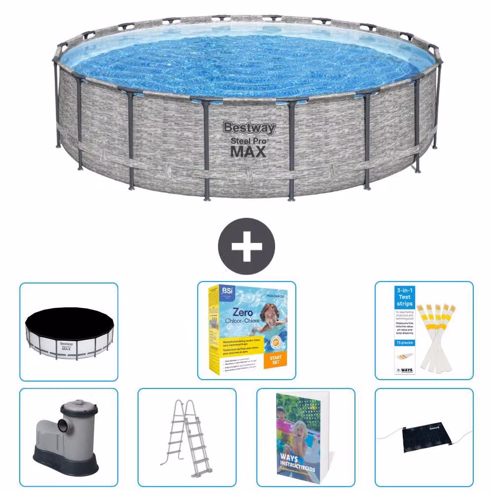 Piscina gonfiabile Bestway Steel Pro MAX, rotonda, 549x122 cm, composta da 6 parti, modello S582