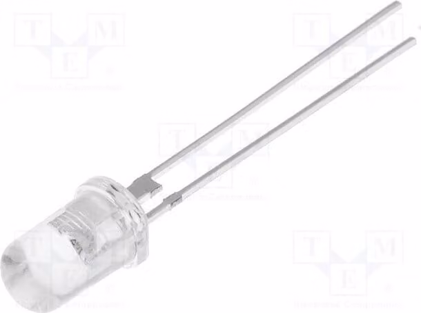 2 LED a montaggio superficiale (SMD) da 5 mm, angolo di emissione 30°, tensione di funzionamento 2÷2,6V, intensità luminosa 18000÷22000 mcd, modello OSR5CA5C31P, LED rossi, corrente di funzionamento 70mA