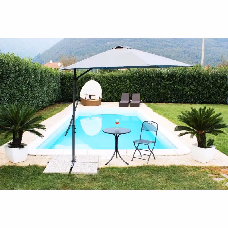 Ombrellone a braccio Cosma Zenith grigio in poliestere e acciaio Ø 300 cm – 2