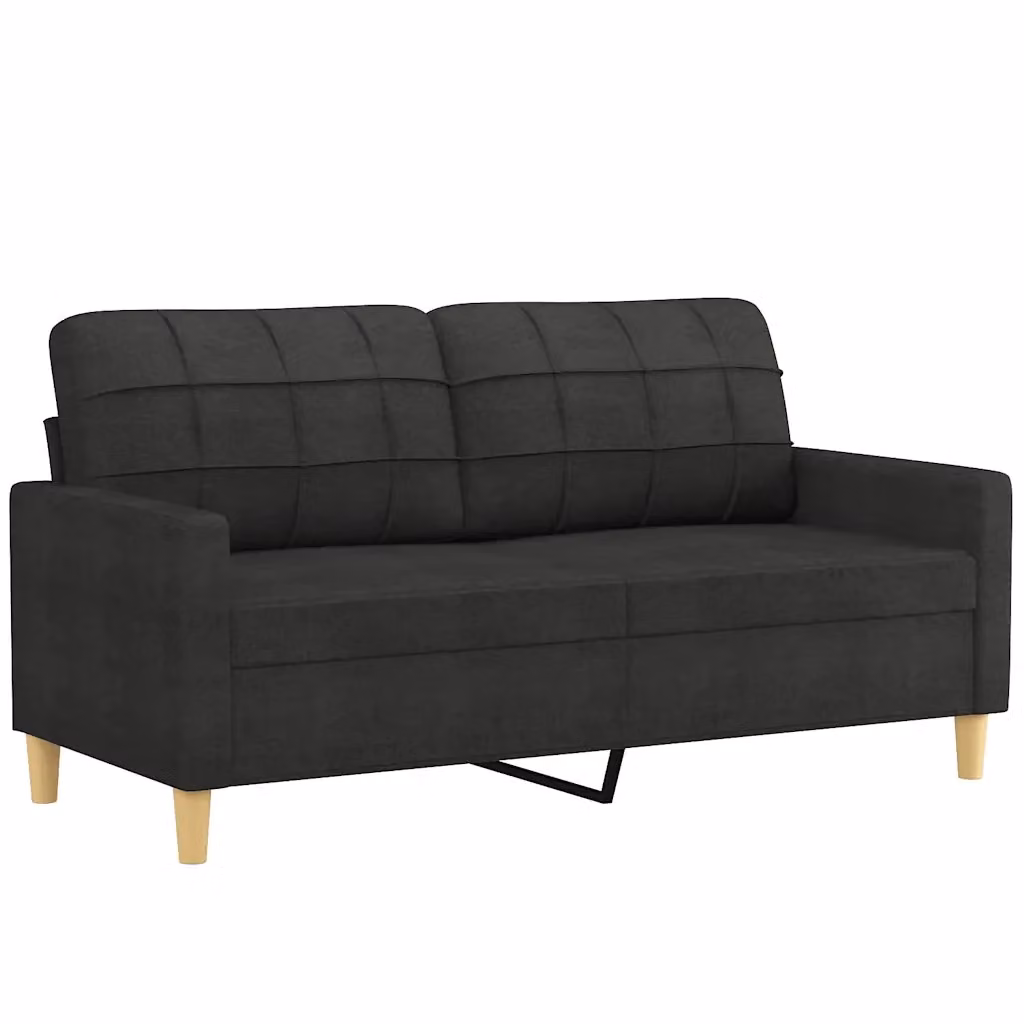 Divano a 2 posti moderno vidaXL in tessuto nero con struttura in metallo per soggiorno L: 158 cm, P: 77 cm, H: 80 cm – 2